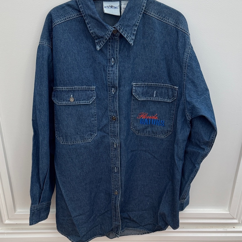 Edge Blue Denim Button-Down Shirt